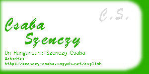 csaba szenczy business card